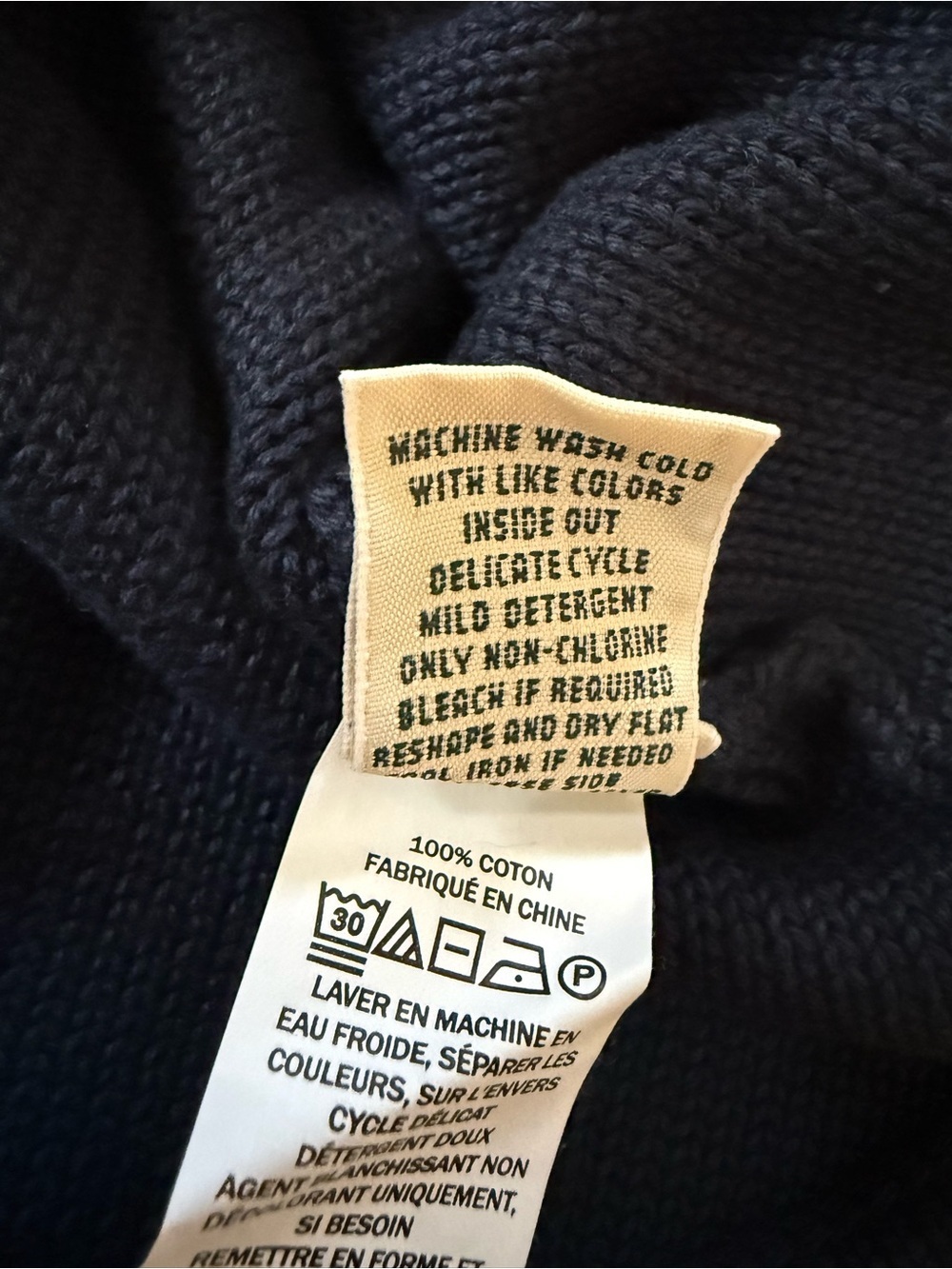 LL Bean Sweater Fisherman Cable Knit Turtleneck Pullover Navy Women’s Size XS - Picture 9 of 13